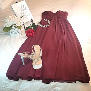 Azazie Yazmin A-Line Sweetheart Neckline Chiffon Floor-Length Dress Cabe…